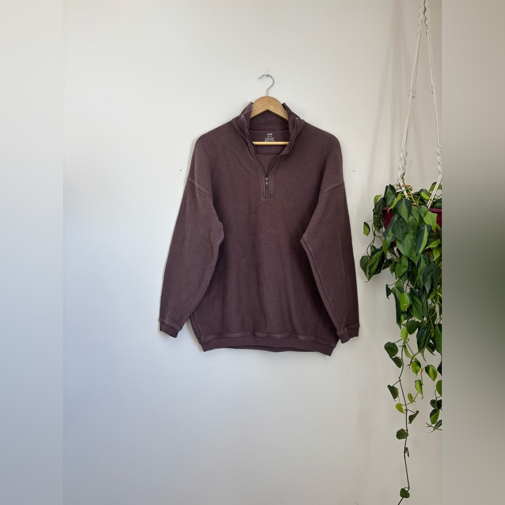 Aerie Good Vibes Corded Oversized Pullover - Picture 2 of 7